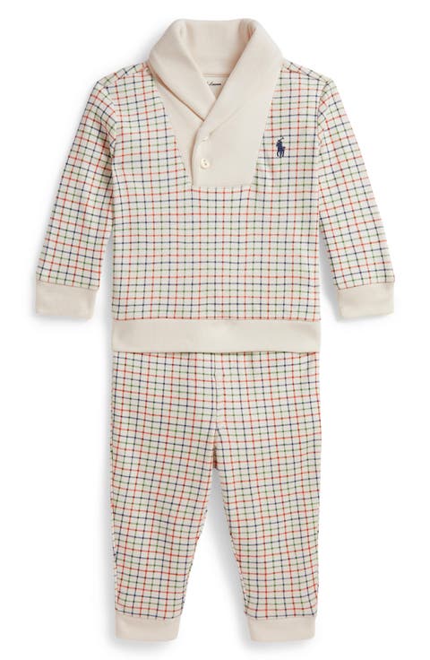 Kids' Tattersall Cotton Pullover & Joggers Set