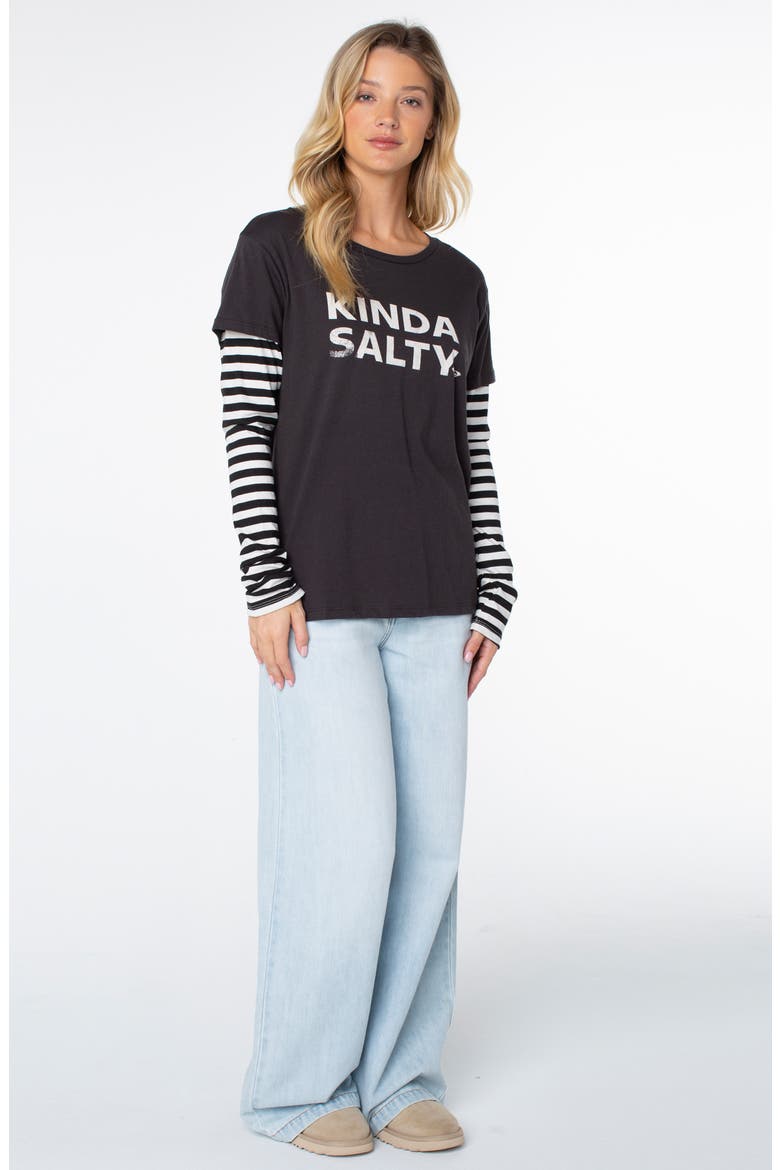 Kinda Salty Two-Fer T-Shirt, Alternate, color, PHANTOM