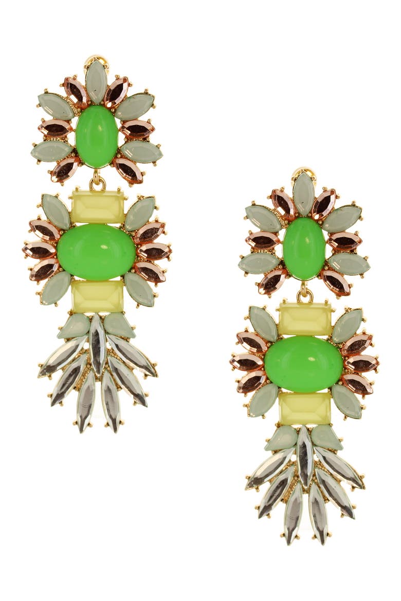 Ada Stone Drop Earrings, Main, color, GREEN