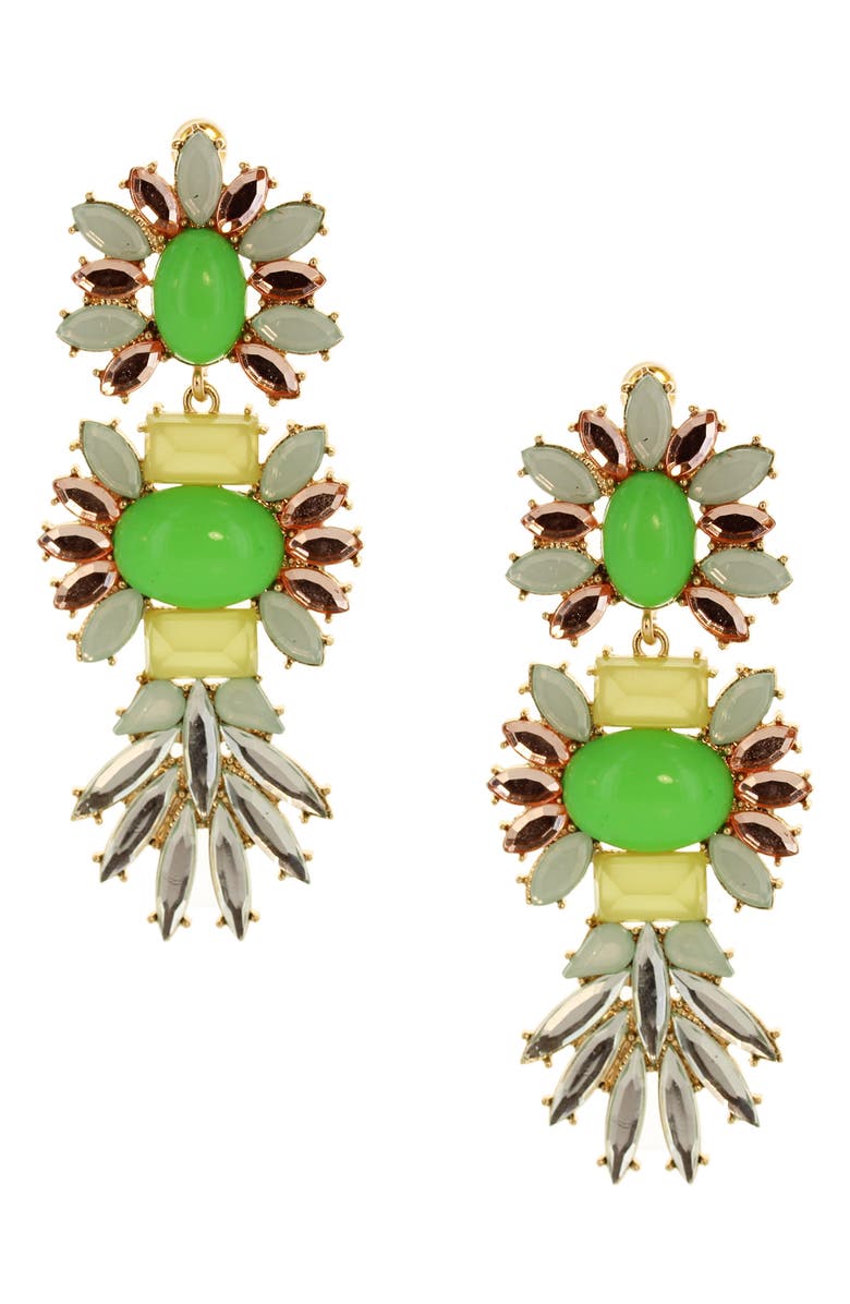 OLIVIA WELLES Ada Stone Drop Earrings, Main, color, Green