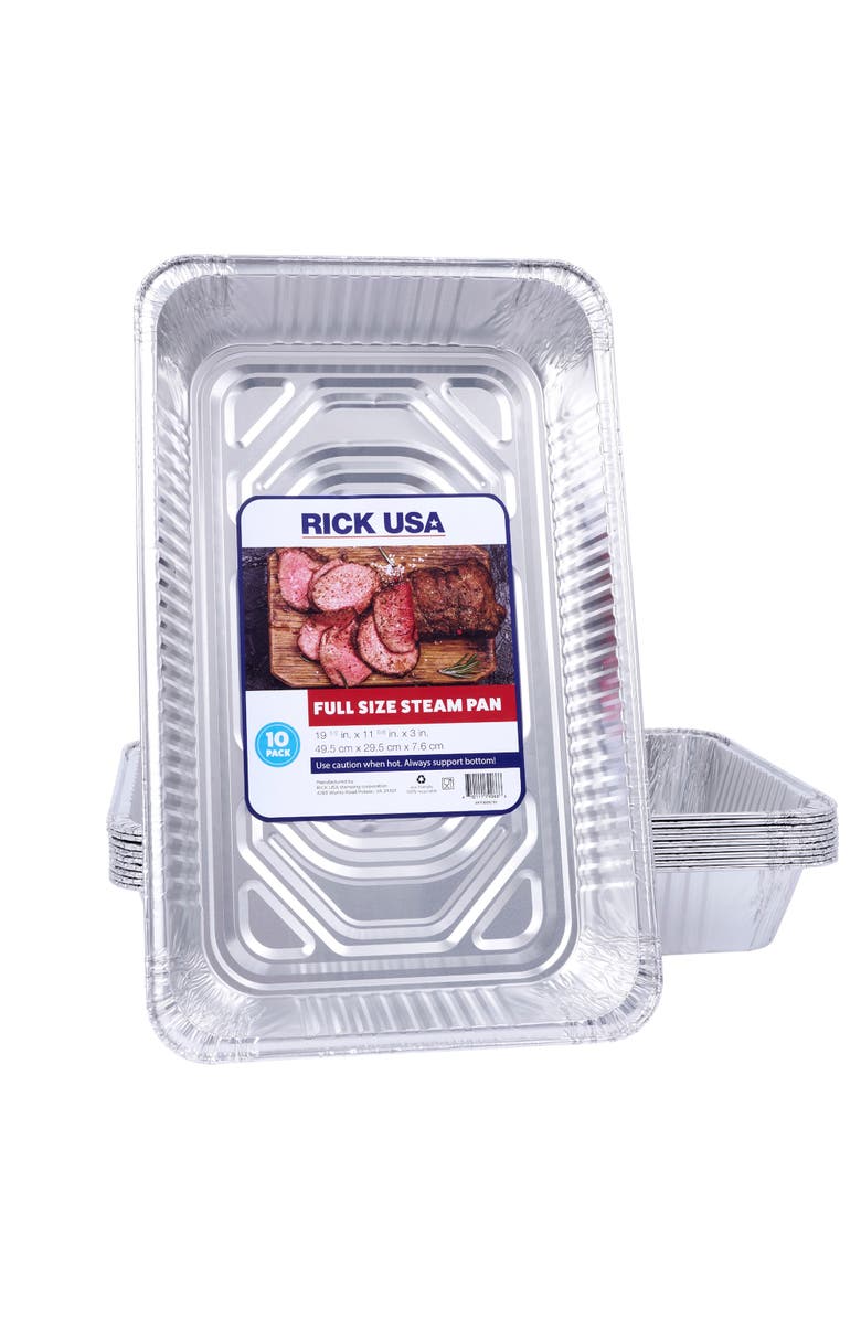 RICK USA Full Size Steam Pan 10pk, Main, color, Silver