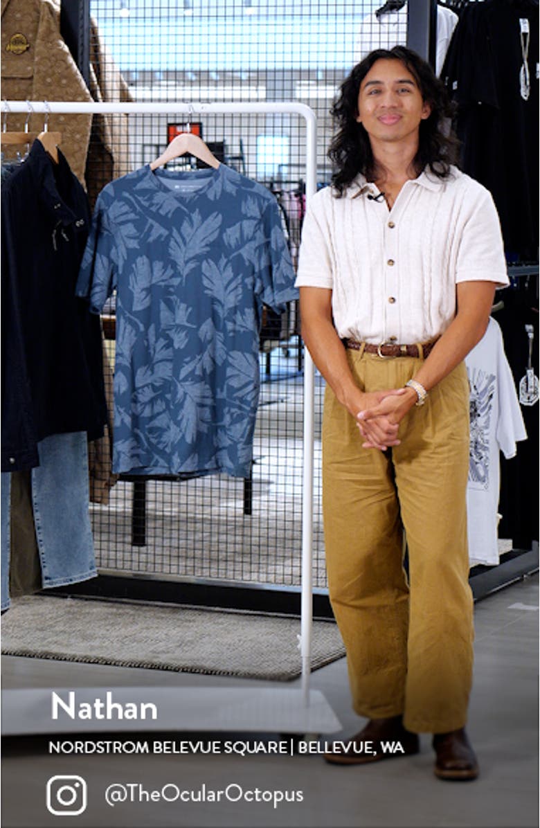 Travel Tip Leaf Print T-Shirt, sales video thumbnail