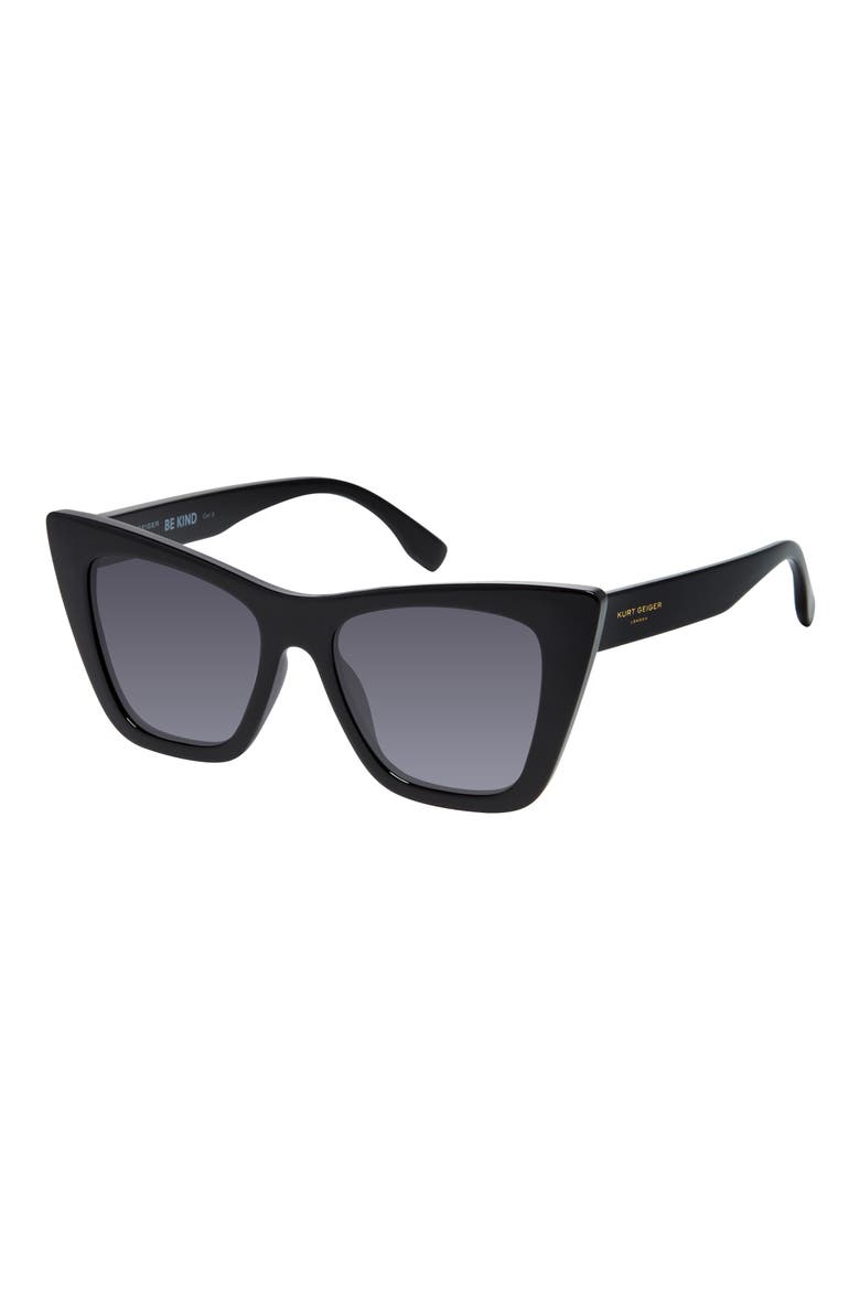 52mm Cat Eye Sunglasses, Alternate, color, BLACK