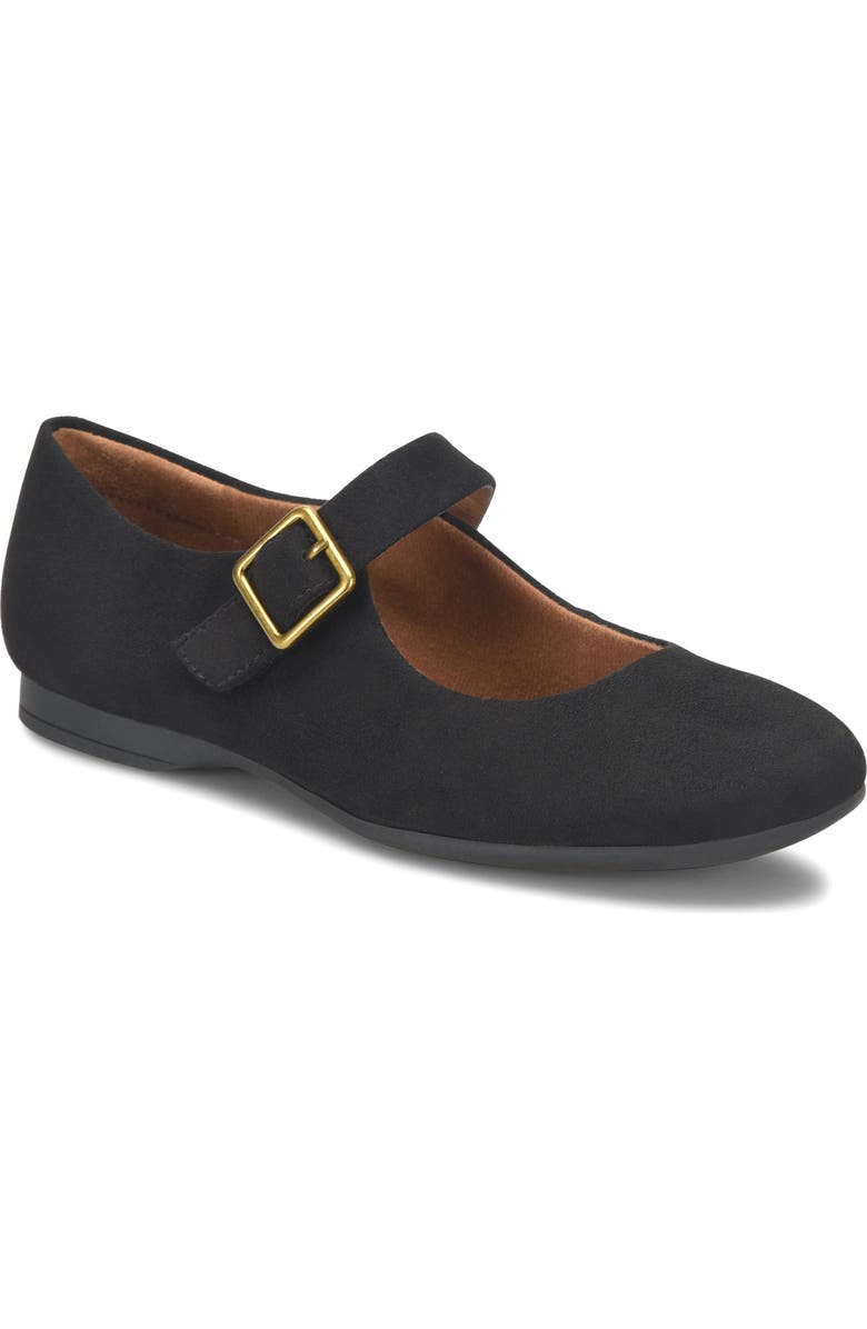 EUROSOFT Kendal Mary Jane Flat, Main, color, Black Suede