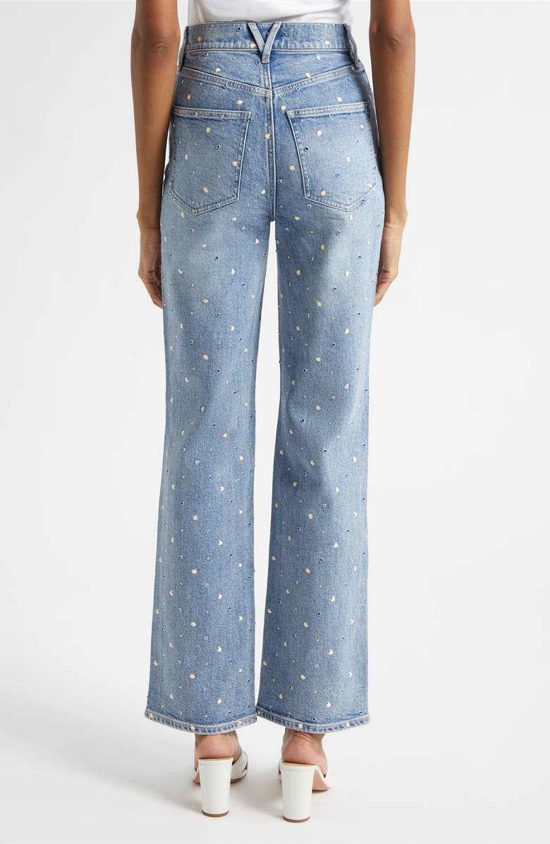 Veronica Beard Dylan Embellished High Waist Ankle Straight Leg Jeans, Alternate, color, Amethyst Frost