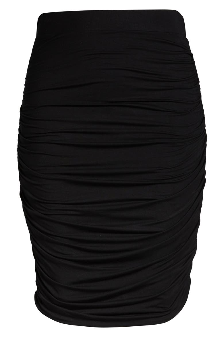 Ruched Pencil Skirt, Alternate, color, BLACK