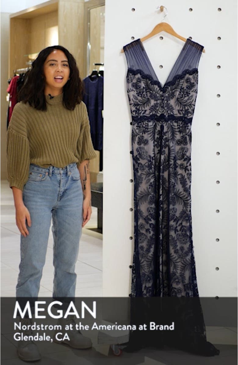 Embroidered Lace Evening Gown, sales video thumbnail