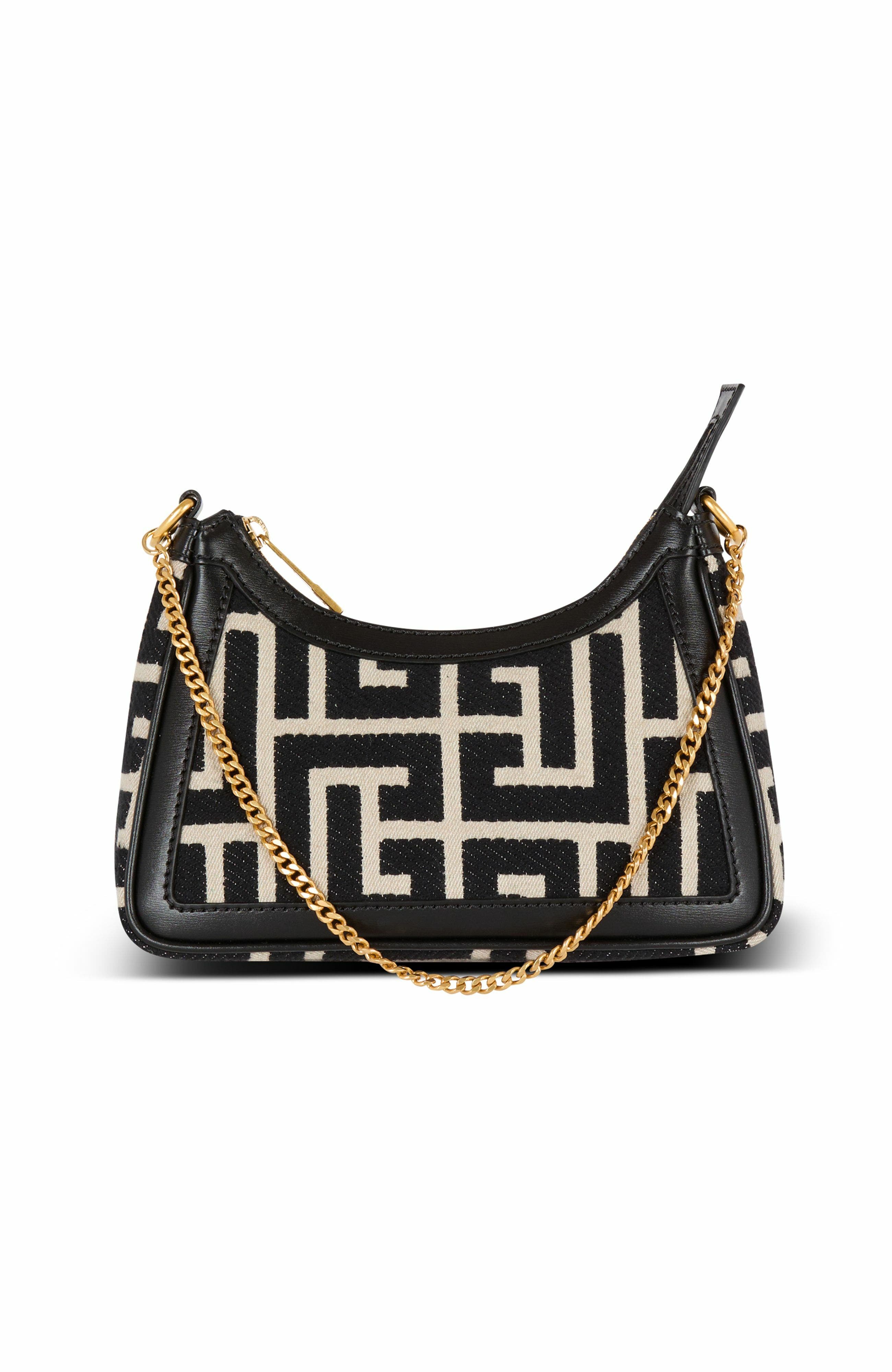 Balmain B-Army Shoulder Bag In Monogram Jacquard, Main, color, 