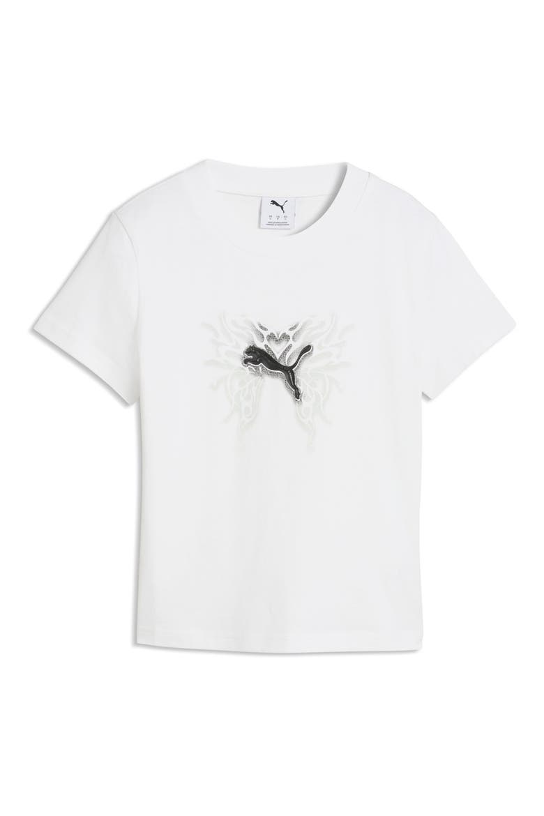 Street Glam Slim Fit Cotton Graphic T-Shirt, Alternate, color, PUMA WHITE