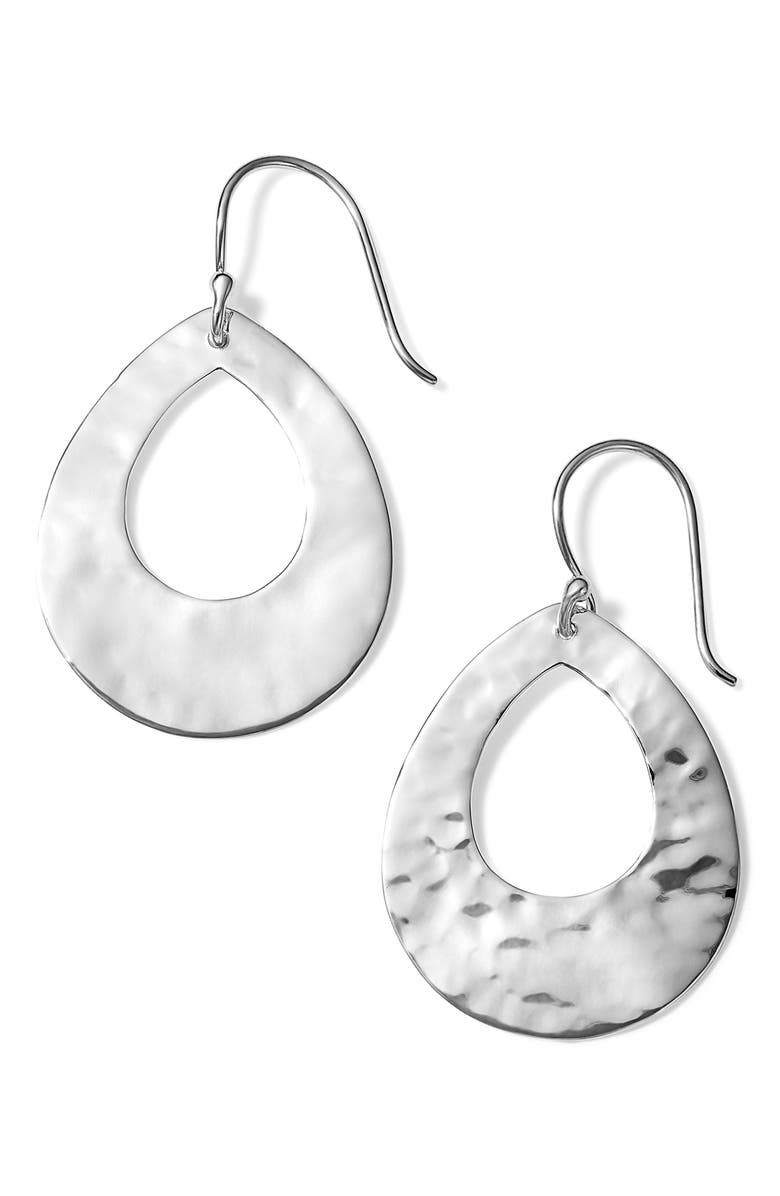 Ippolita Classico Crinkle Small Open Teardrop Earrings, Main, color,