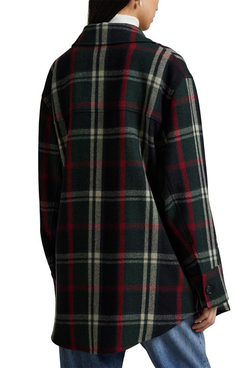 Polo Ralph Lauren Oversize Plaid Wool Blend Twill Shirt Jacket, Alternate, color, Green/ Blue/ Red Multi