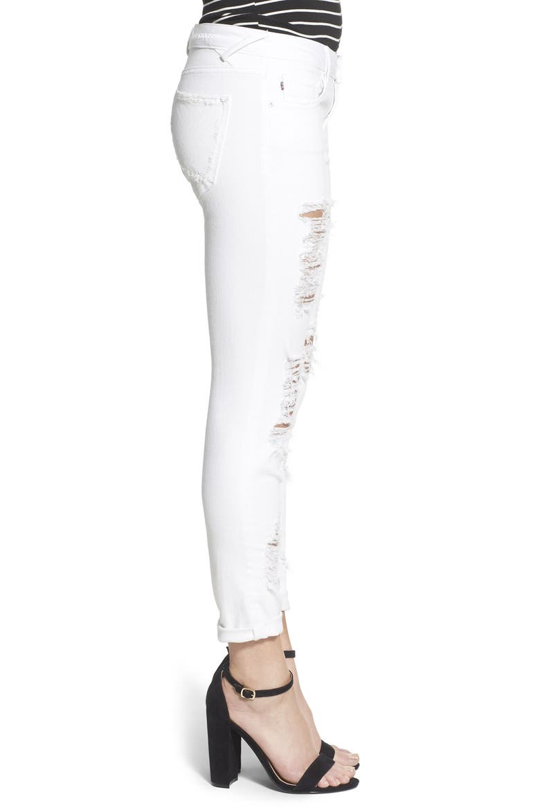 'Tomboy 'Thompson' Destroyed Skinny Jeans, Alternate, color, WHITE