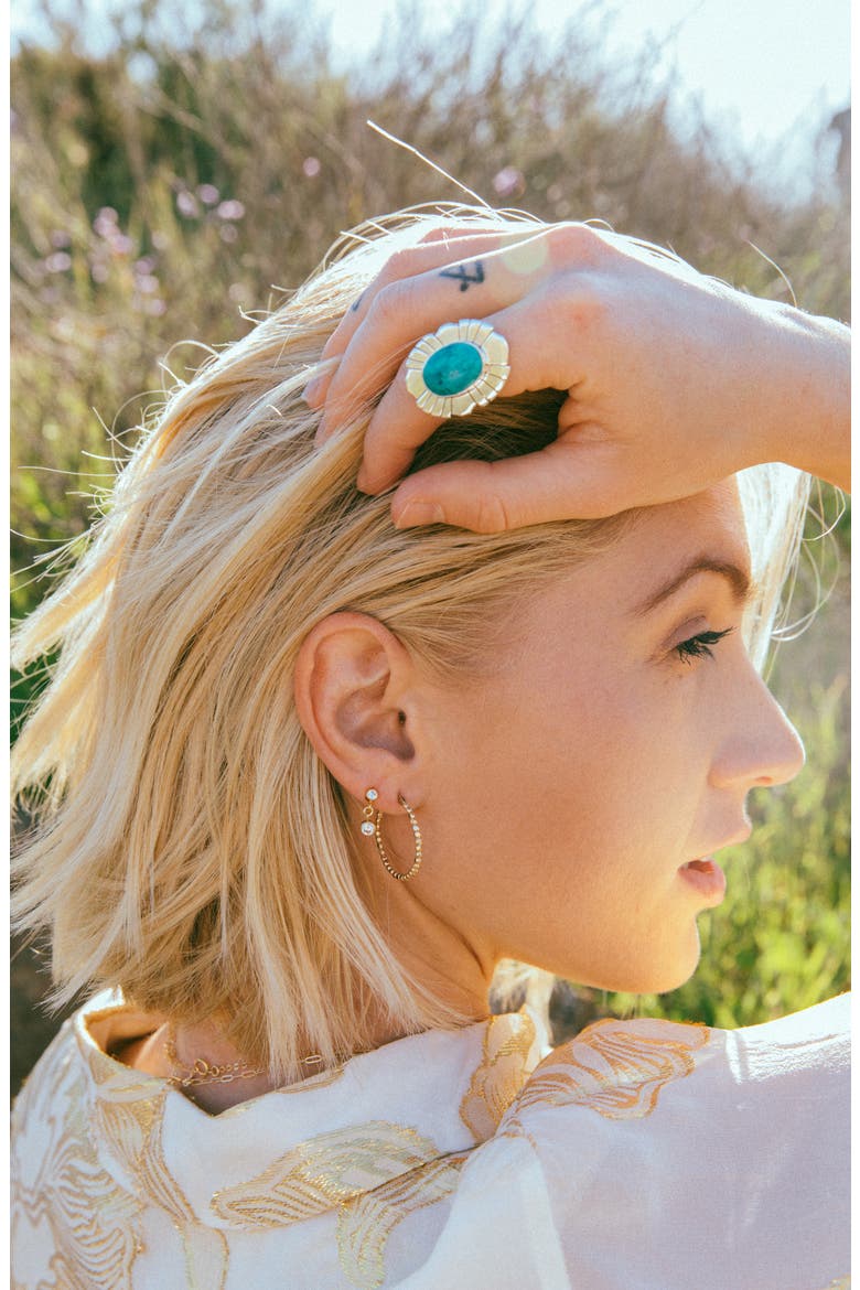 Mara Statement Ring, Alternate, color, SILVER/ TURQUOISE