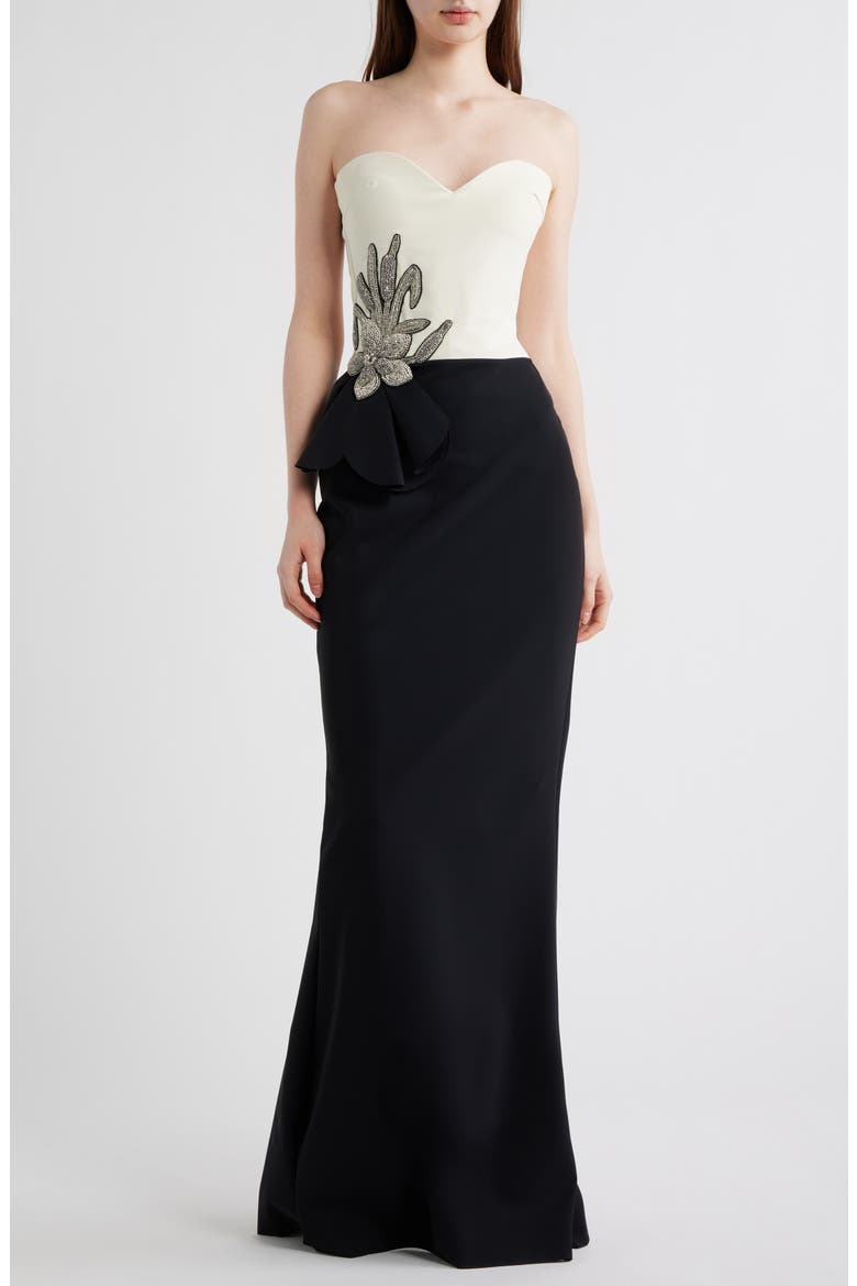 Grenawa Appliqué Sleeveless Dress, Main, color, 802 CREAM/BLACK