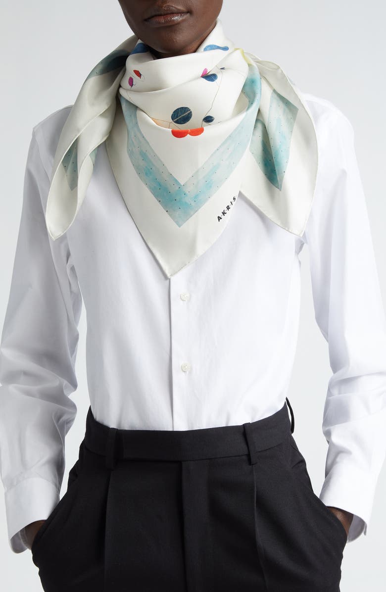 Akris Fruits Print Square Silk Scarf, Alternate, color, 