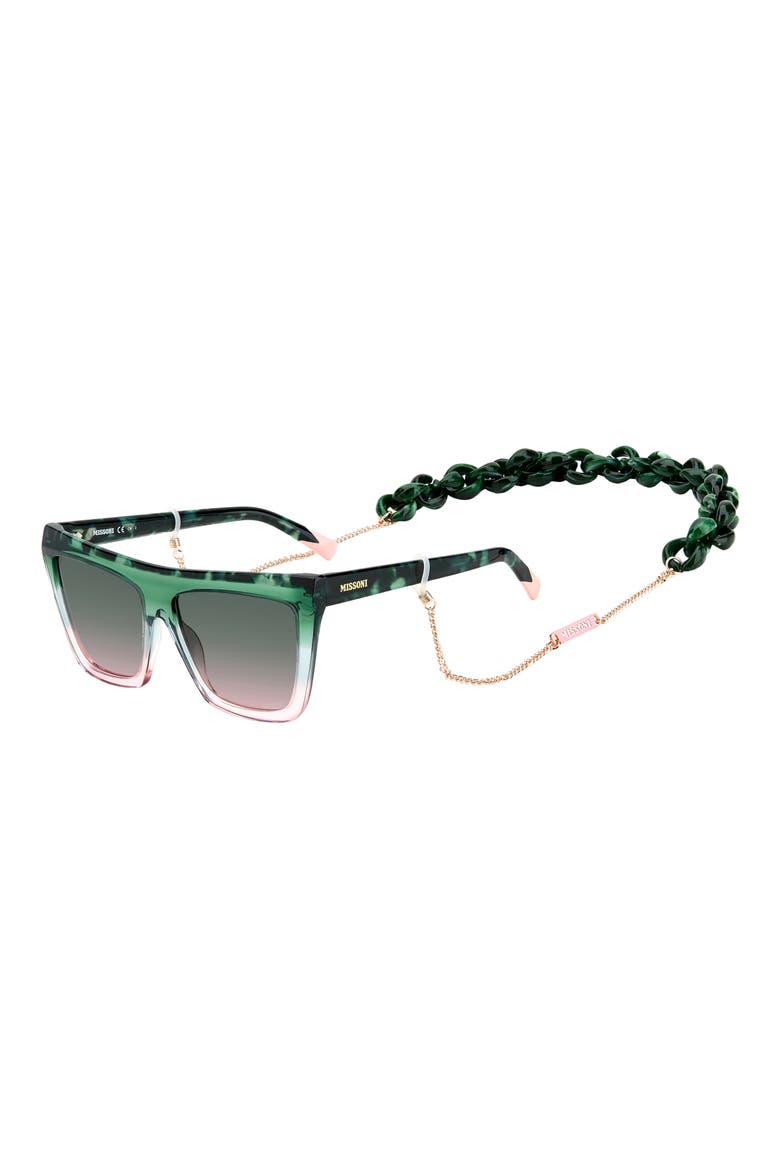 59mm Gradient Square Sunglasses, Alternate, color, GREEN PINK/ GREEN PINK