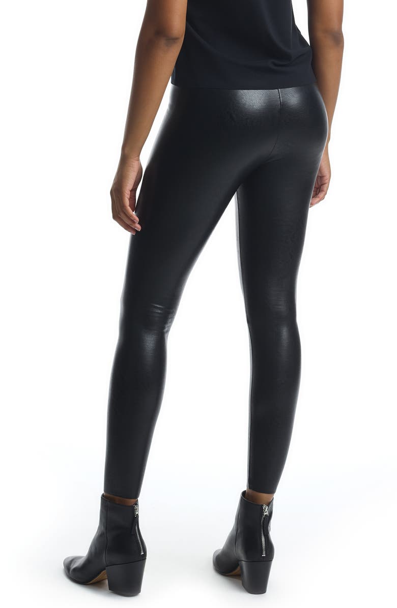 Commando Control Top Faux Leather Leggings, Alternate, color, Black