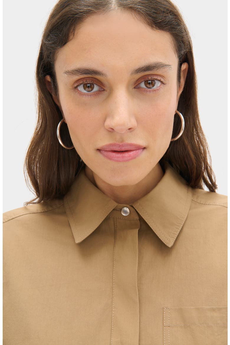 Reign Organic Cotton Shirtdress, Alternate, color, CAMEL