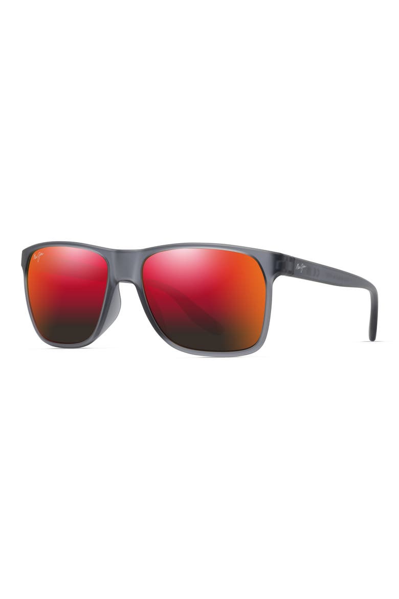 Pailolo 58mm PolarizedPlus2® Rectangular Sunglasses, Alternate, color, TRANSLUCENT MATTE GREY