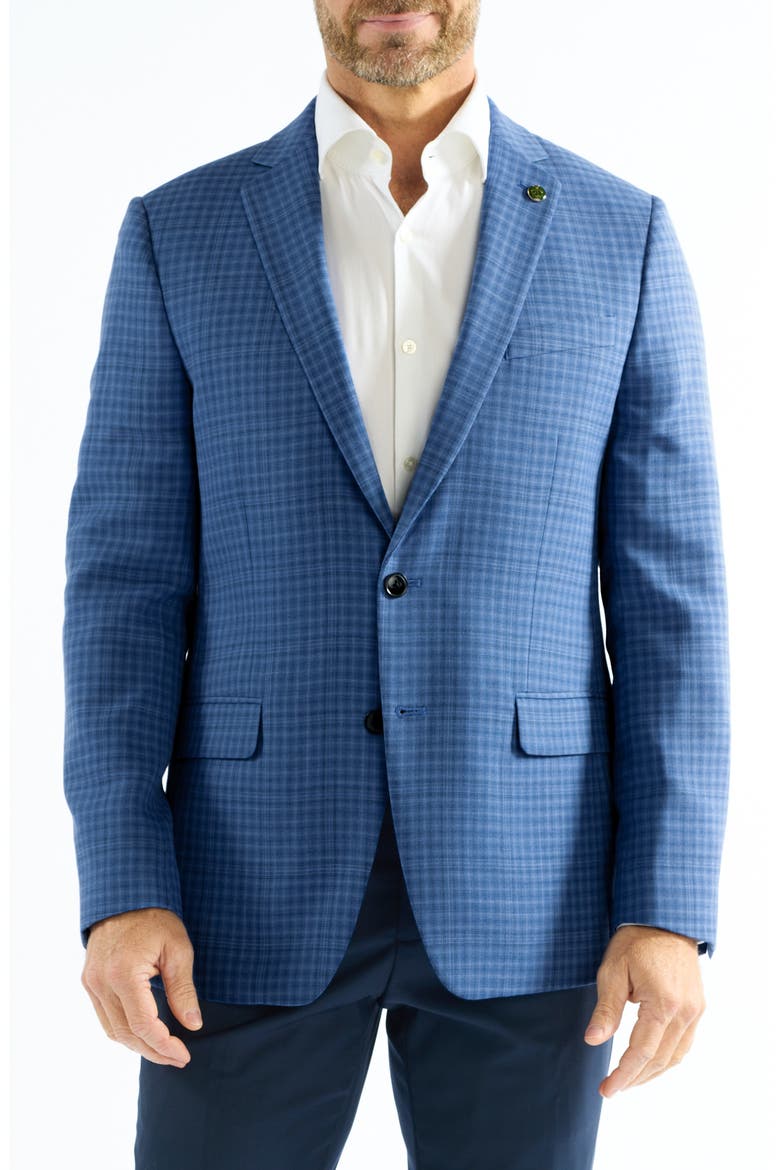 Check Wool Blend Sport Coat, Main, color, BLUE