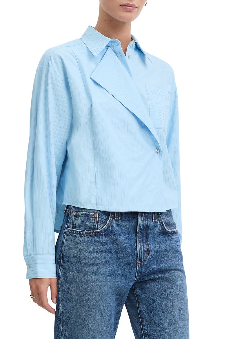 The Jenni Button-Up Blouse, Main, color, LIGHT BLUE STRIPE
