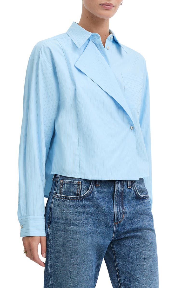 Favorite Daughter The Jenni Button-Up Blouse, Main, color, Light Blue Stripe