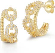 GLAZE JEWELRY 14K Gold Plated Silver Link Hoop Earrings