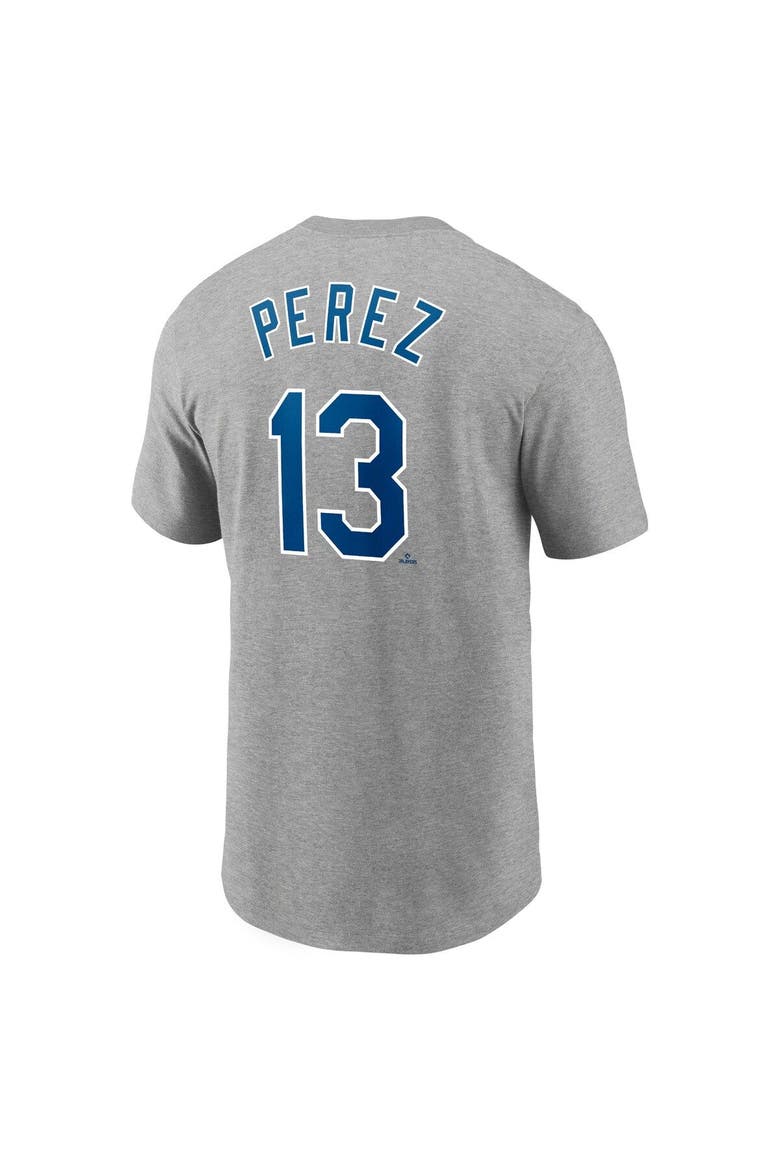 Men's Nike Salvador Perez Gray Kansas City Royals Name & Number T-Shirt, Alternate, color, Gray