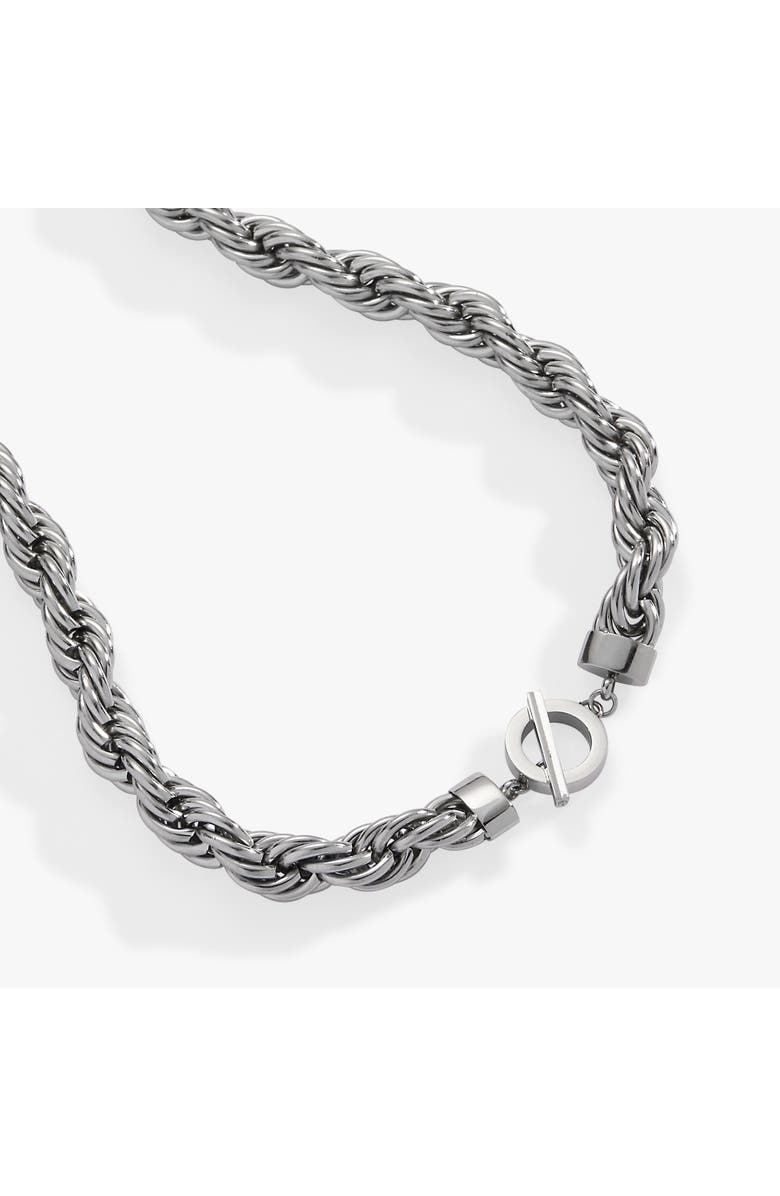 Alex and Ani Large Rope Chain Toggle Necklace, Alternate, color, Silver