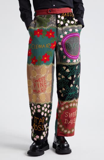 Bode Floral Genus Embroidered Patchwork Wool & Cotton Bode Floral Genus Embroidered Patchwork Wool & Cotton
