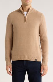 Lucky Brand Cotton Quarter Zip Sweater