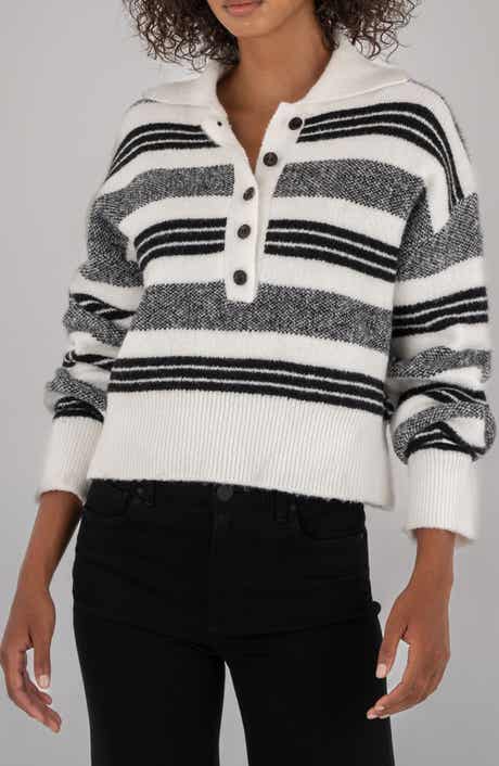 KUT from the Kloth Lilia Boxy Half Button Sweater