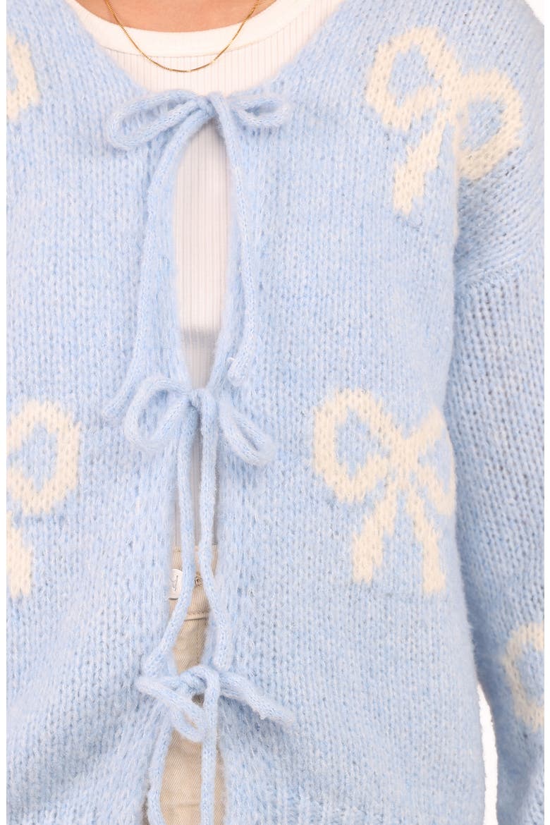 Vienna Bow Cardigan, Alternate, color, PALE BLUE