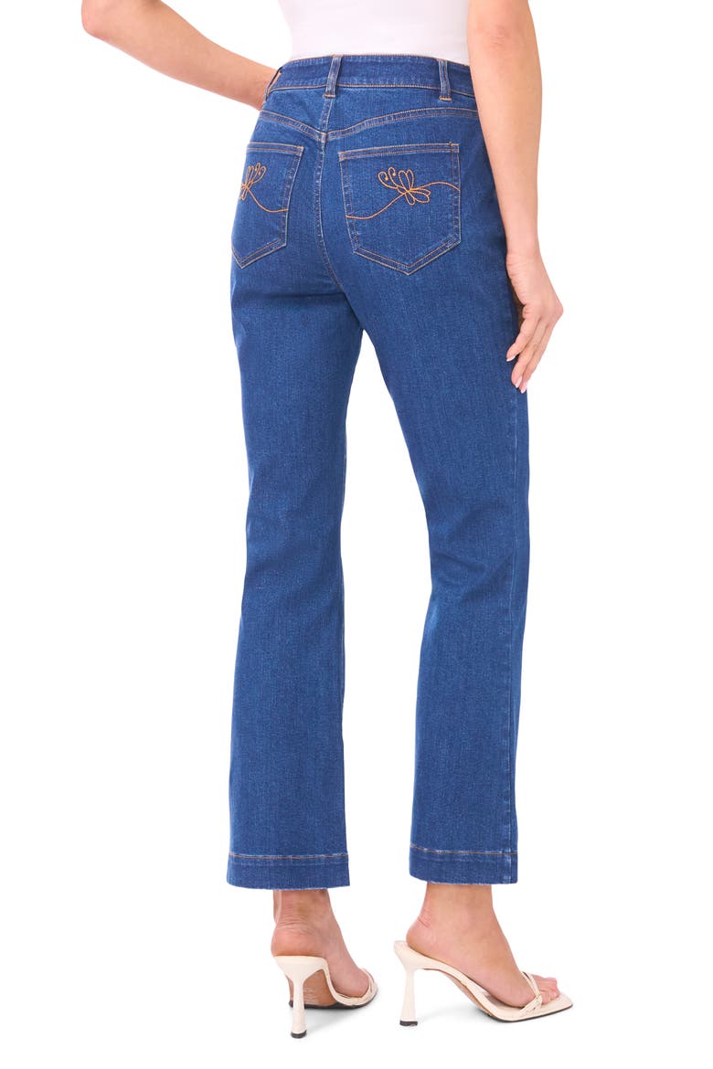 High Waist Flare Leg Ankle Jeans, Alternate, color, RIVERA BLUE