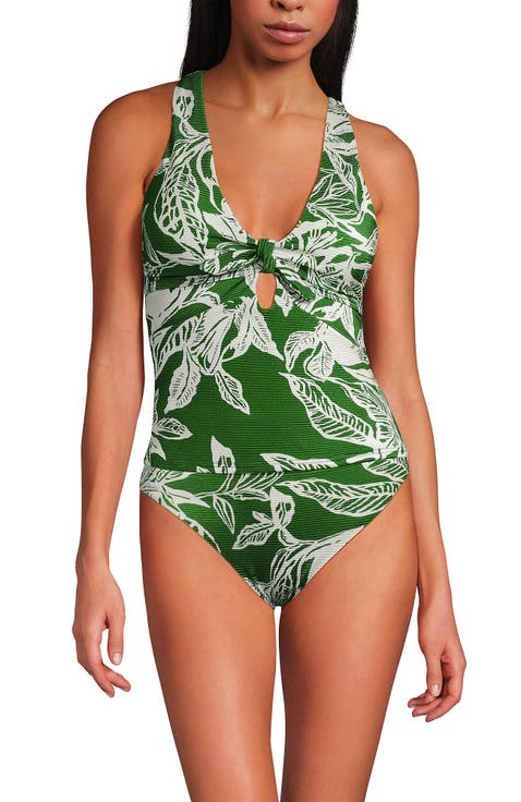 Shine Ribbed Tankini Top and High Waisted Bottom Swimsuit Set