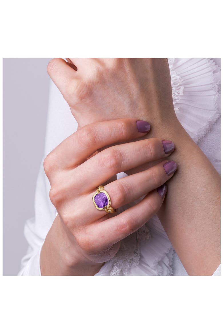 Amethyst Solitaire Ring, Alternate, color, PURPLE