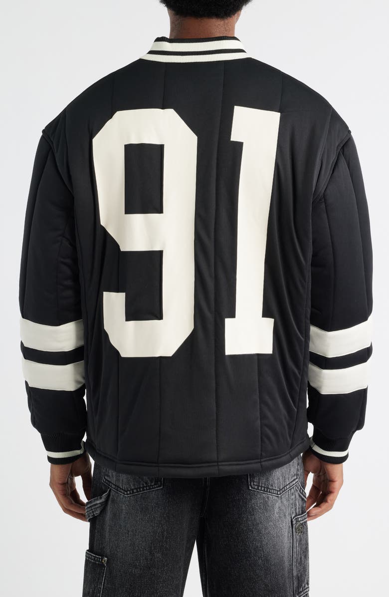 CRIMINAL DAMAGE Howard Football Jersey, Alternate, color, Black/ Ecru