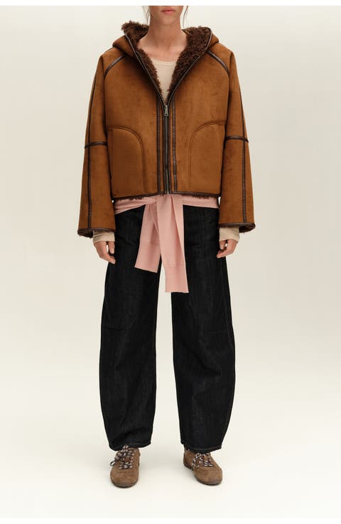 Reversible Shearling Oversized Jacket