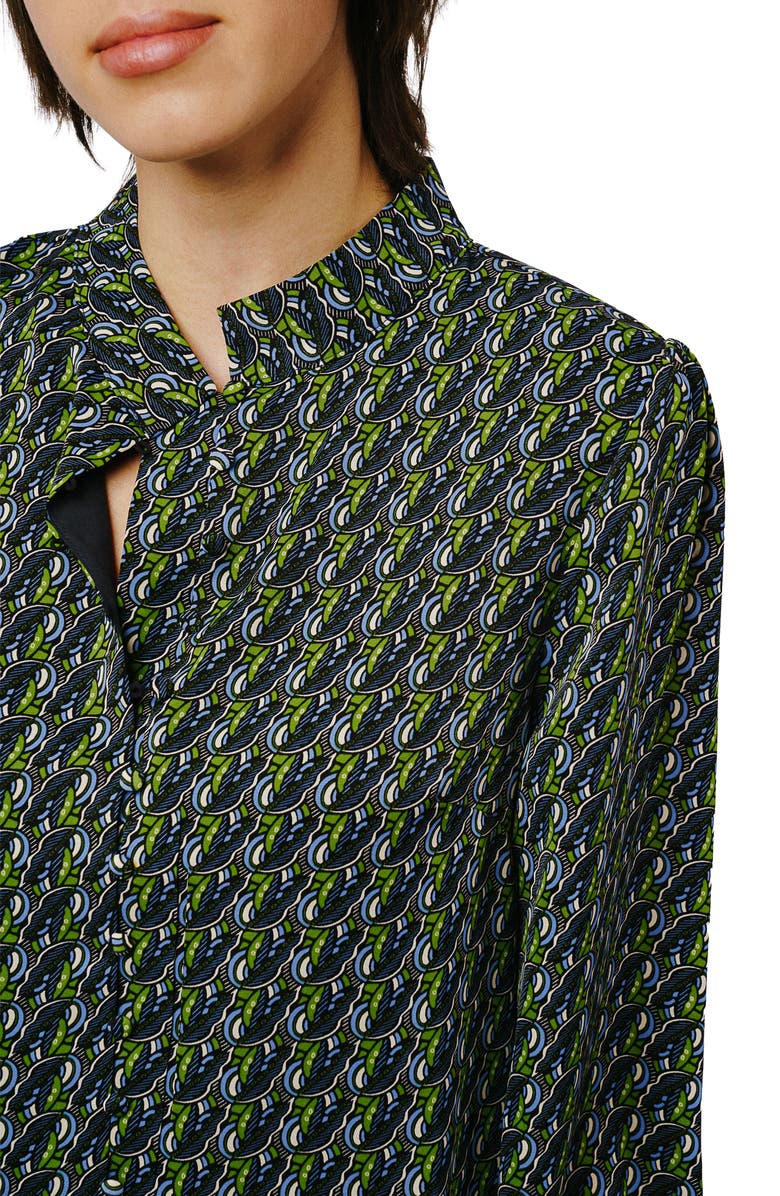 CIEBON Maive Printed Button-Up Top, Alternate, color, Black Multi