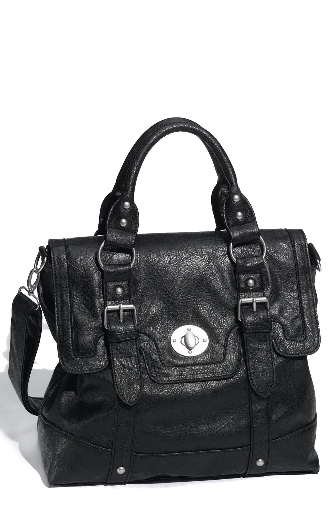 'Lady' Satchel, Main, color, BLACK