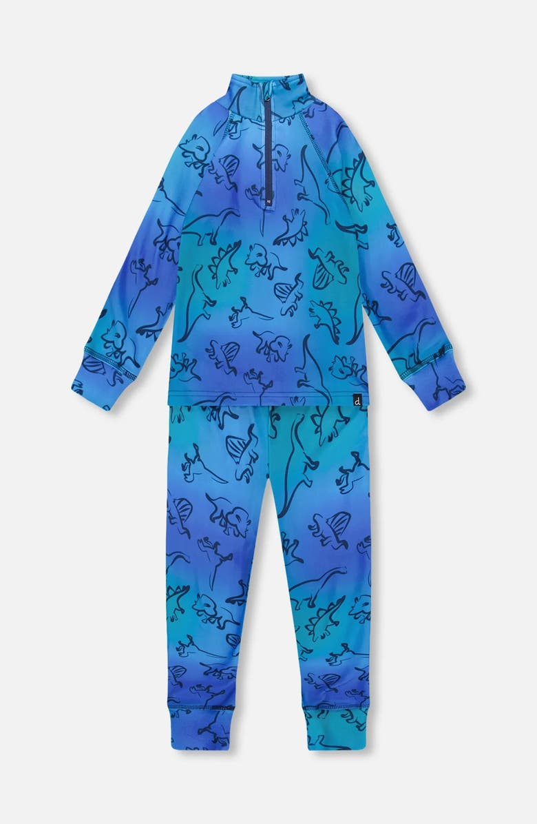 Deux par Deux Two-Piece Thermal Underwear Set Dinosaur, Main, color, 