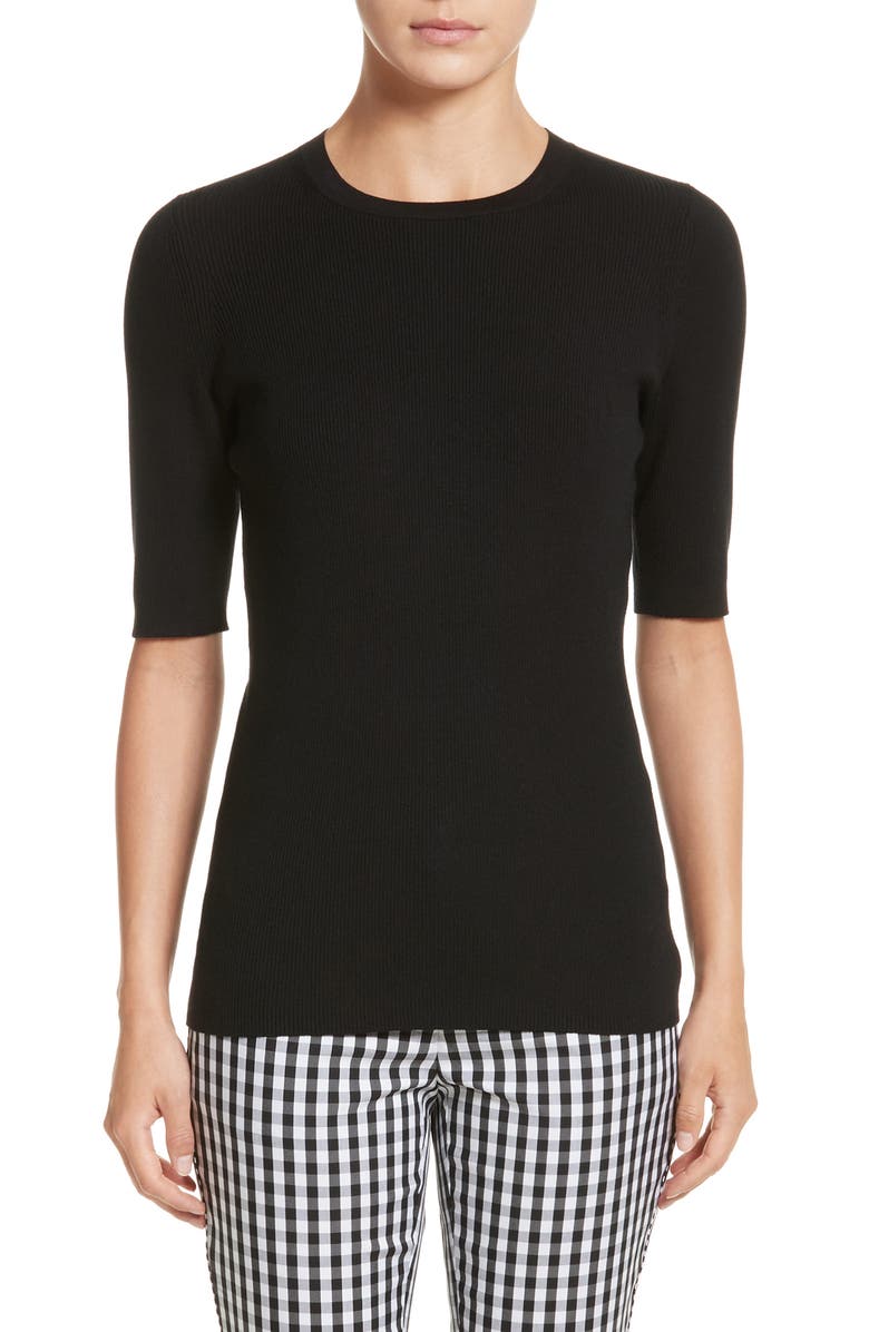 Lafayette 148 New York Rib Knit Silk Blend Sweater, Main, color, 