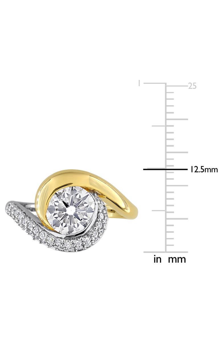DELMAR Dew Lab-Grown Moissanite Two-Tone Ring, Alternate, color, White