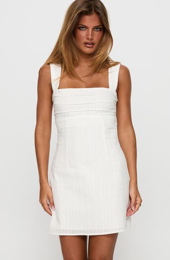 Princess Polly Women's Anyone But You Tie Back Sleeveless Minidress - White - Mini dresses