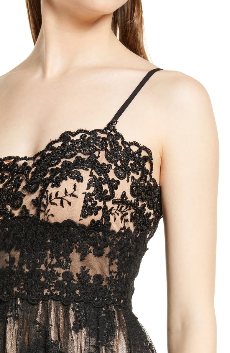 Lulus Utter Elegance Embroidered Sleeveless Lace Gown, Alternate, color, 