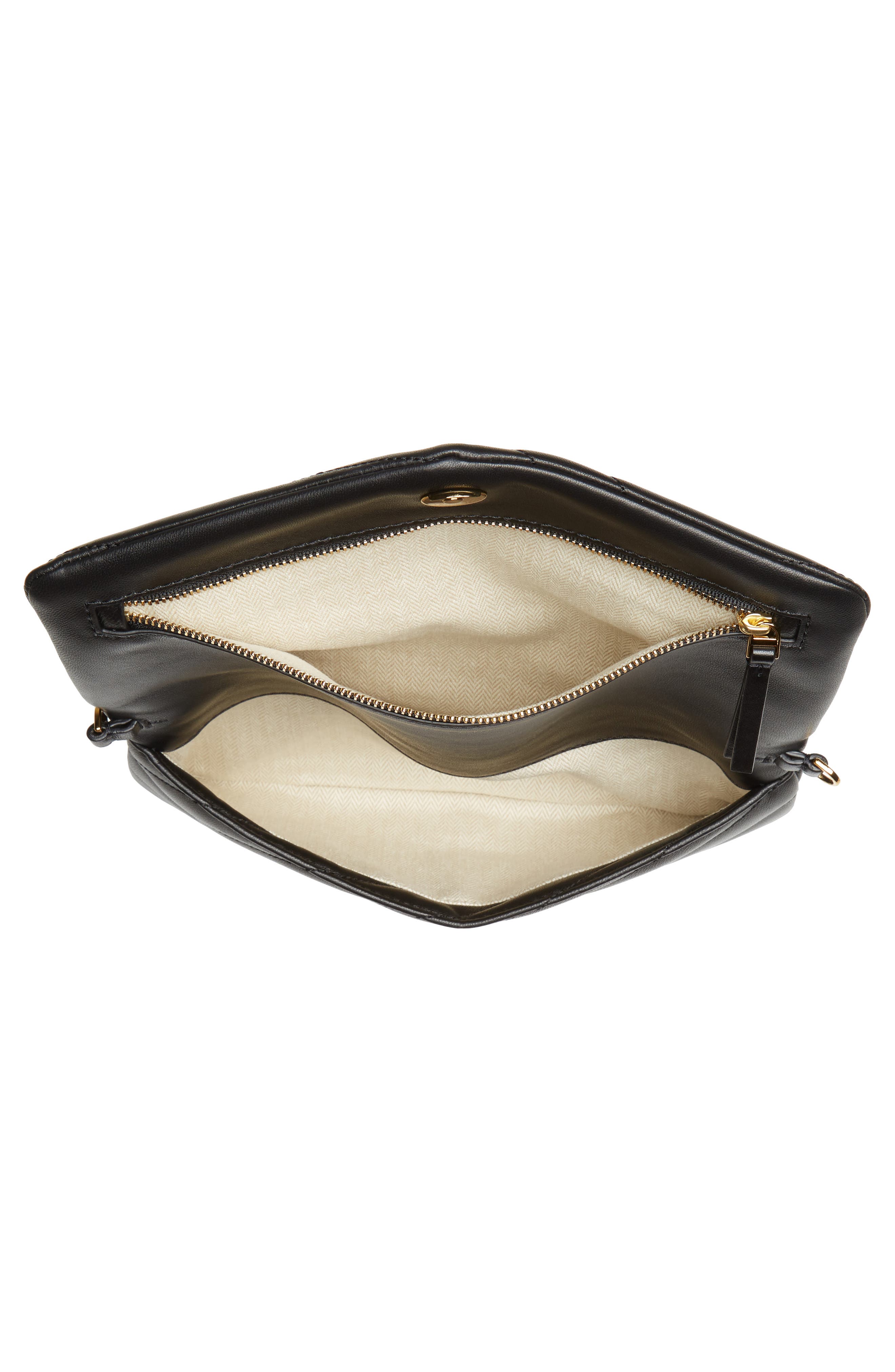 Tory Burch Kira Chevron Quilted Leather Clutch, Alternate, color, 