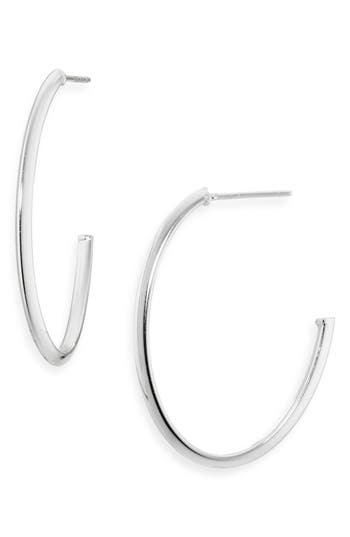 Argento Vivo Knife Edge Round Hoop Earrings In White
