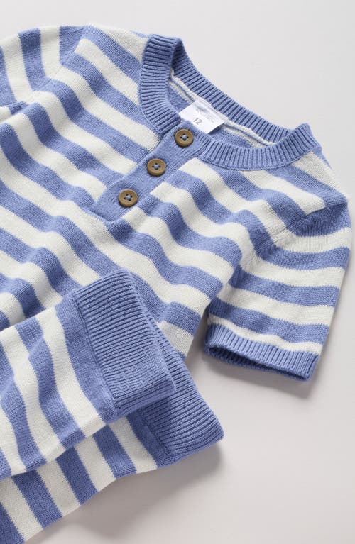 Nordstrom Stripe Short Sleeve Knit Henley & Shorts Set In Blue