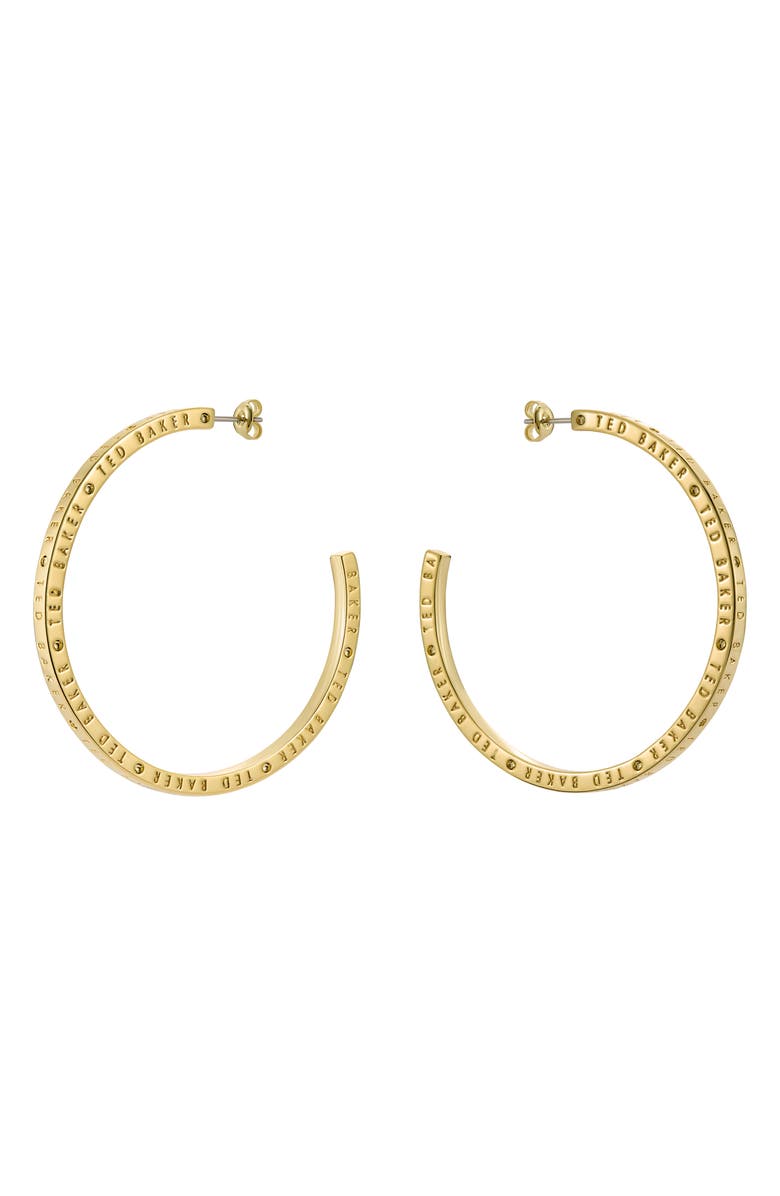 Ted Baker Loa Logo Hoop Earrings, Alternate, color, 