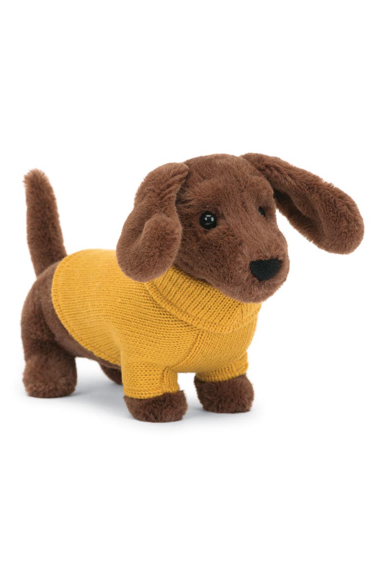 Yellow Sweater Sausage Dog, Main, color, MULTI